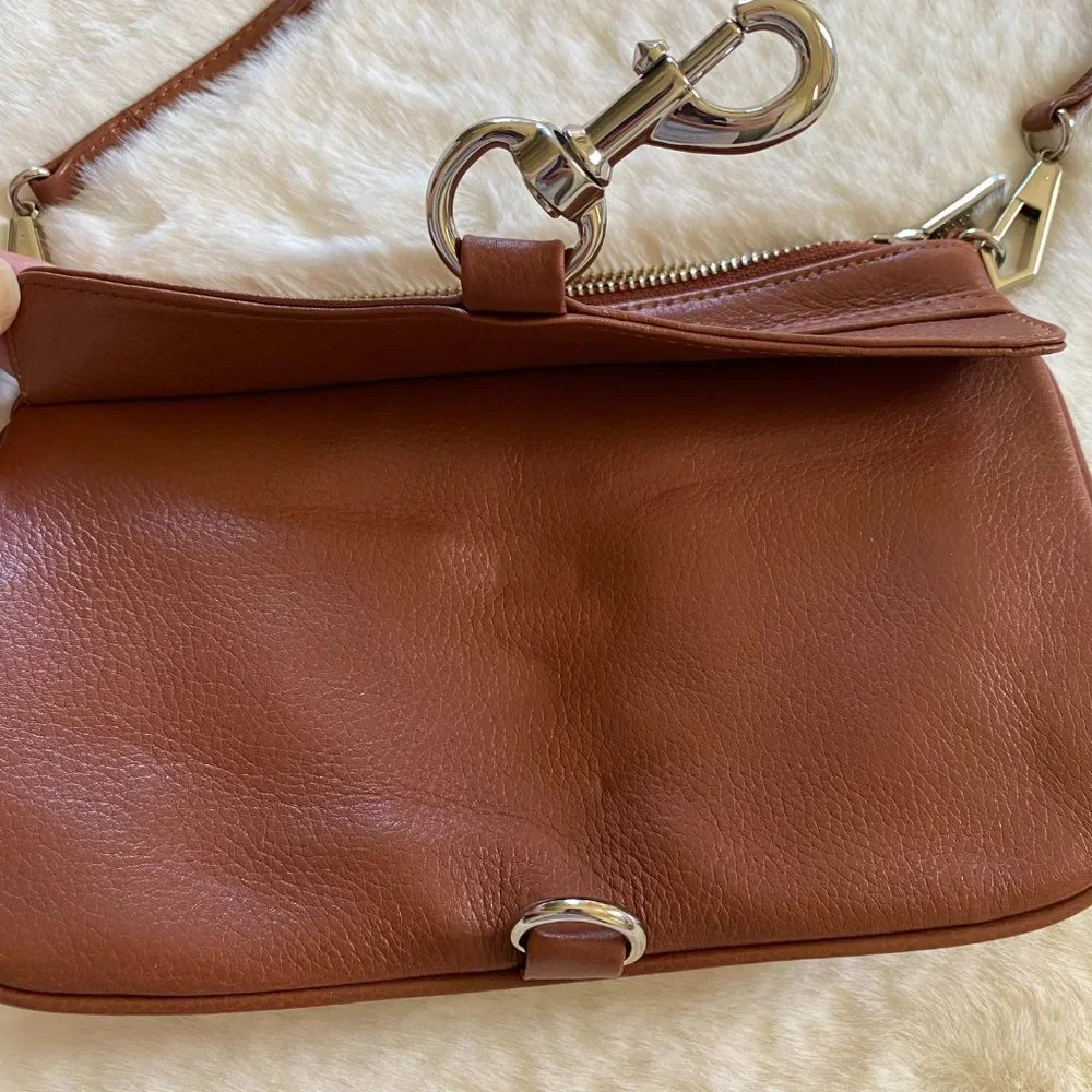Rebecca Minkoff Skinny MAC Small Brown Leather Crossbody NEW with TAGS